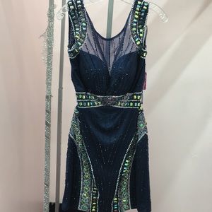 NWT NAVY AND SILVER DRESS